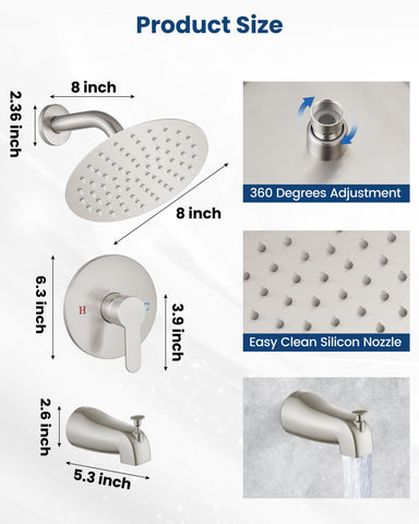 Airuida shower handle with smooth control for easy use