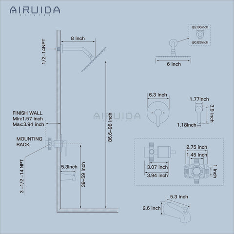 Airuida solid brass rough-in valve ensures stable water control