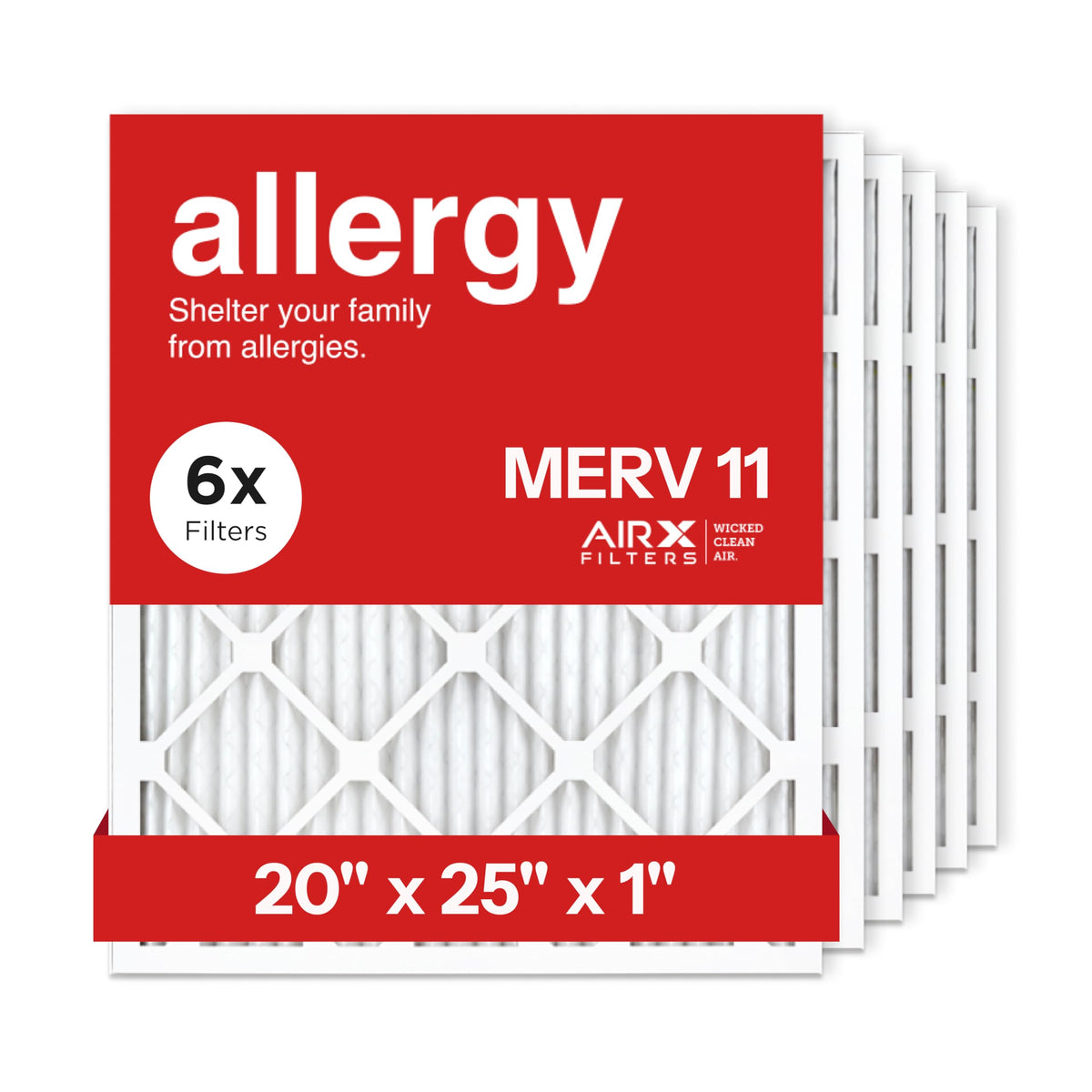 AIRx Filters 20x25x1 MERV 11 filter pack for cleaner indoor air.
