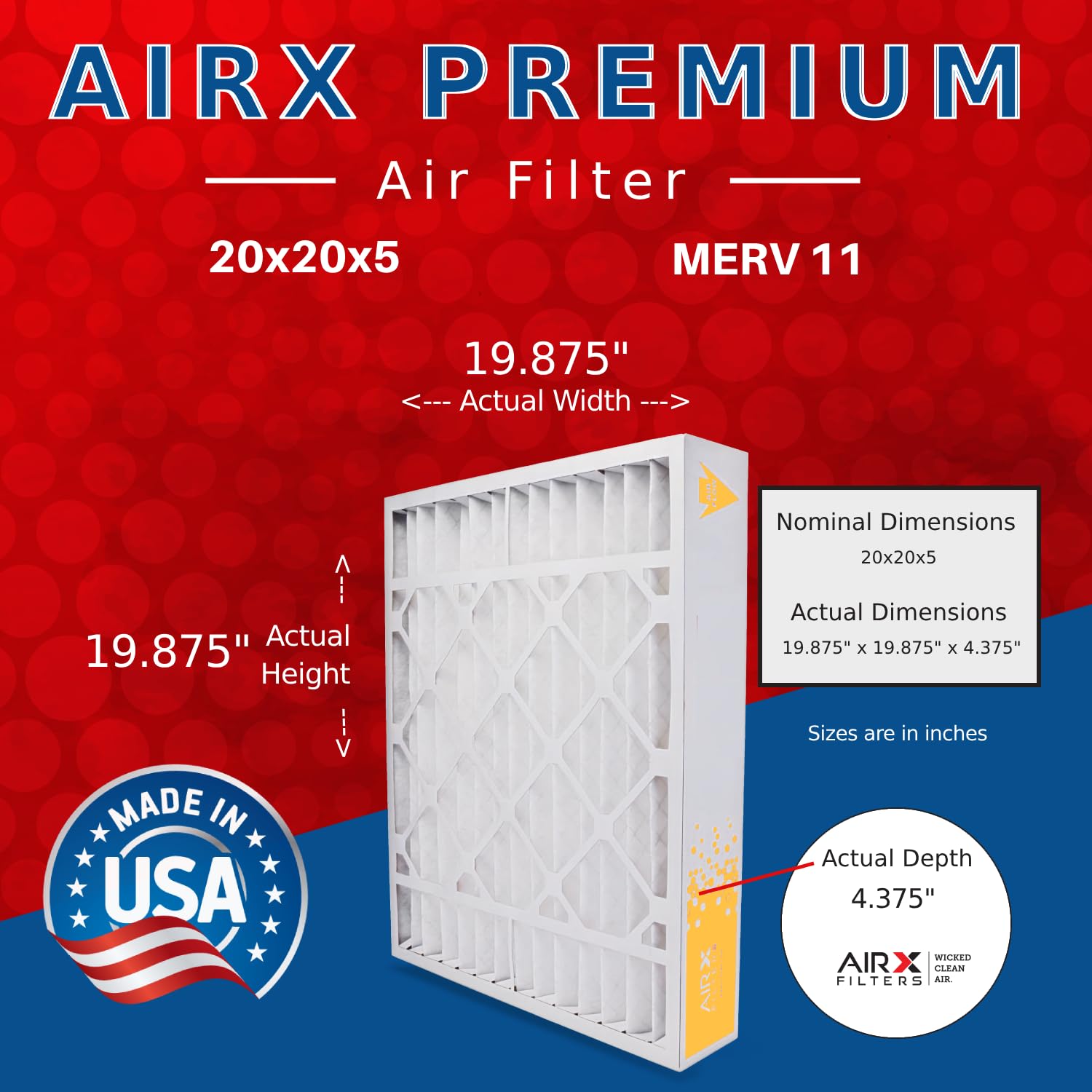 AIRx Filters ReservePro-compatible 20x20x5 ensures easy installation and a tight seal.