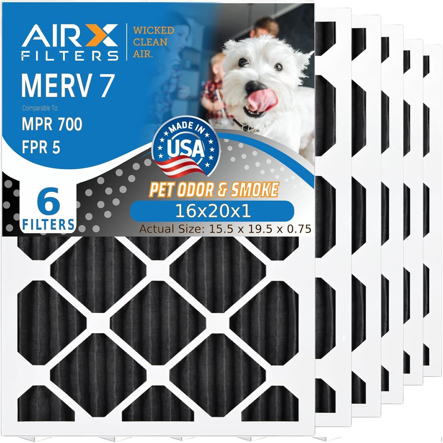 AIRX FILTERS WICKED CLEAN AIR carbon filter reduces odors for a fresher home