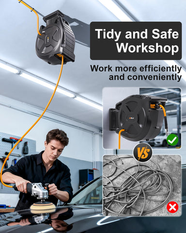 AIRZILLA hose lead-in 6 ft design for convenient access at the workbench.