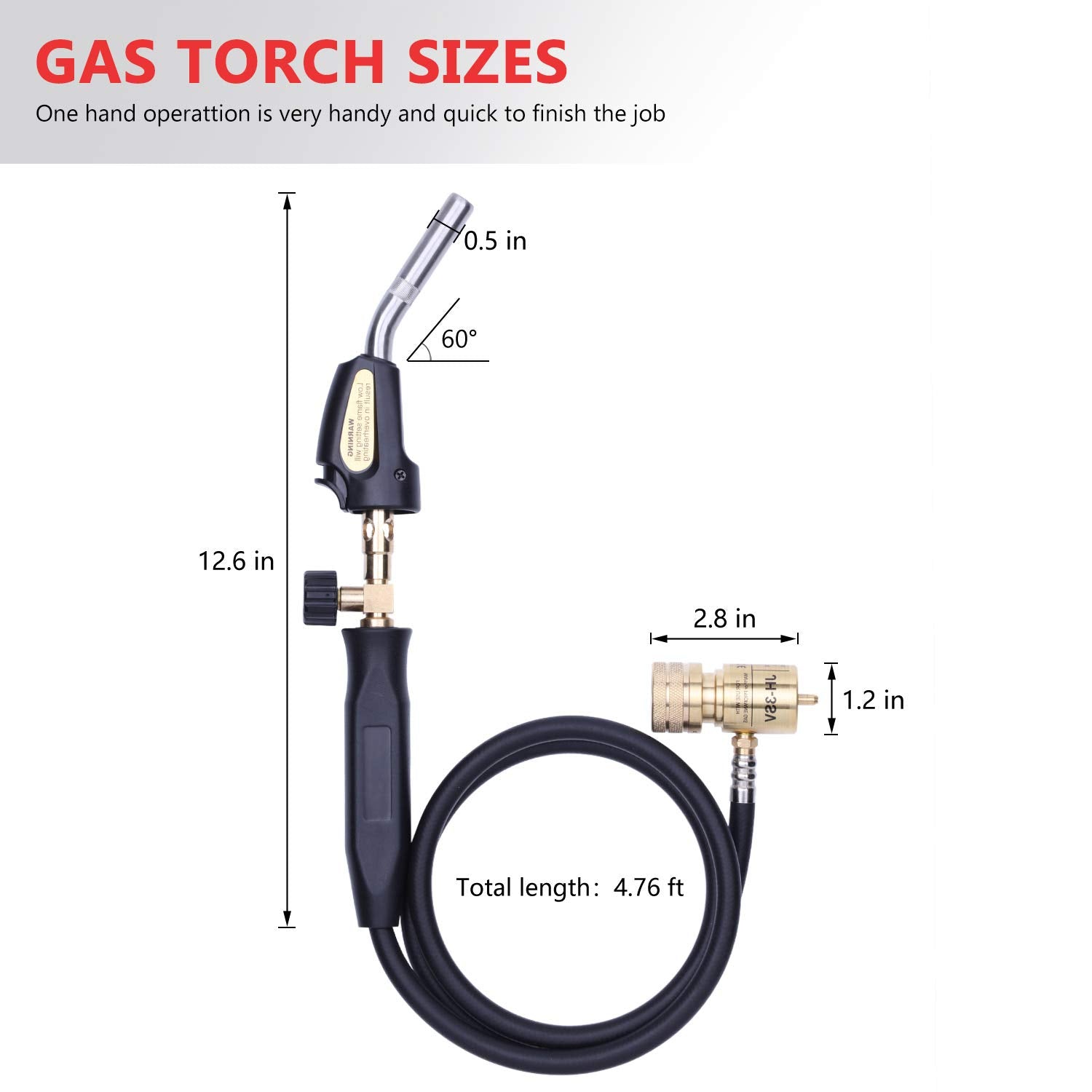 Aismrii torch connection CGA600 enables standard cylinder compatibility