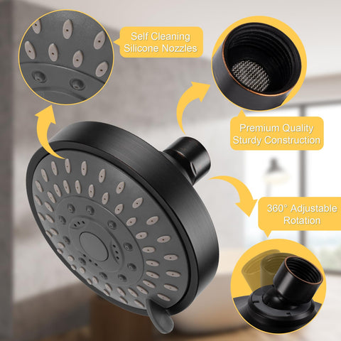 AISOSO shower head 4-1-inch panel delivers broad, even water coverage.