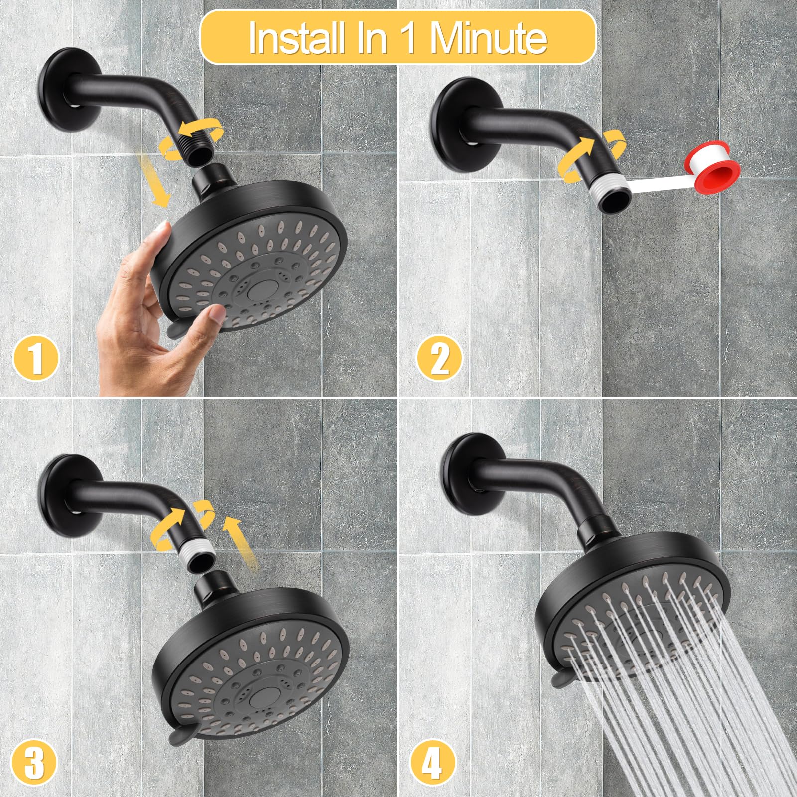 G1/2 thread compatibility ensures universal installation with standard plumbing.