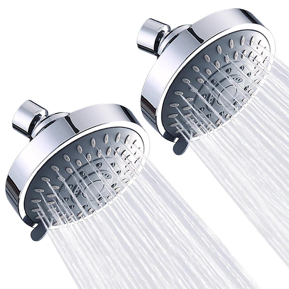 AISOSO shower head 2pcs chrome finish with a 4.1 inch panel for powerful spray