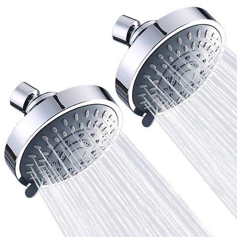 AISOSO shower head 2pcs chrome finish with a 4.1 inch panel for powerful spray