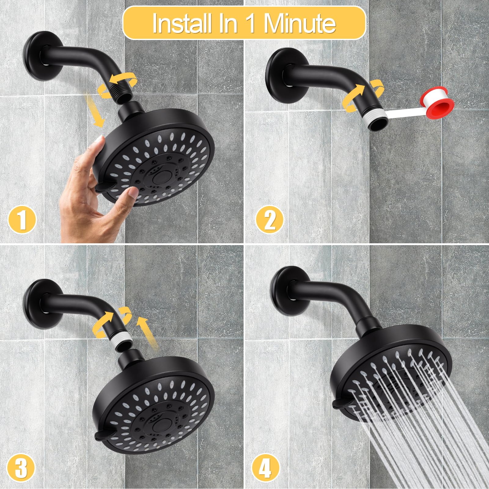 AISOSO 4-1-inch panel offers wide spray coverage for a refreshing wash