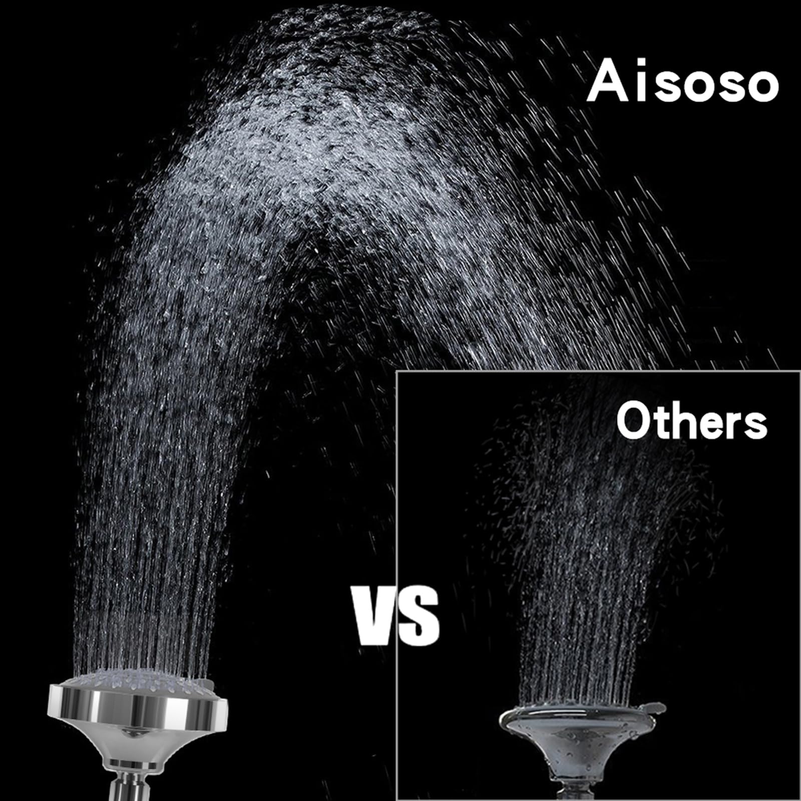AISOSO 2pcs shower heads with 4.1 inch panel for wide spray coverage
