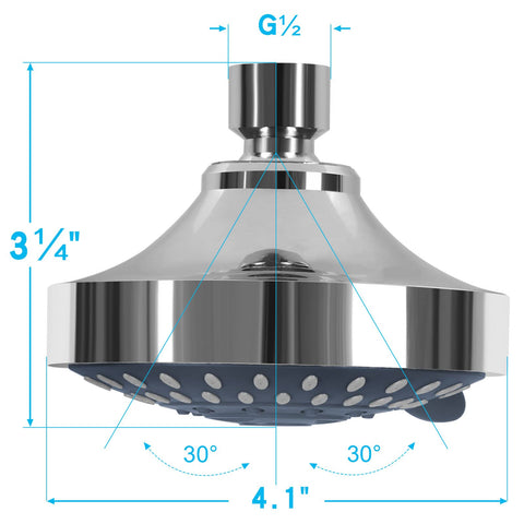 AISOSO shower head with universal G1/2 thread compatibility