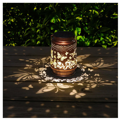 AITENISEN hanging solar lantern adds atmosphere to patios.