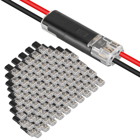 AITRIP double-wire connector close-up showing quick plug-in capability for LED strips