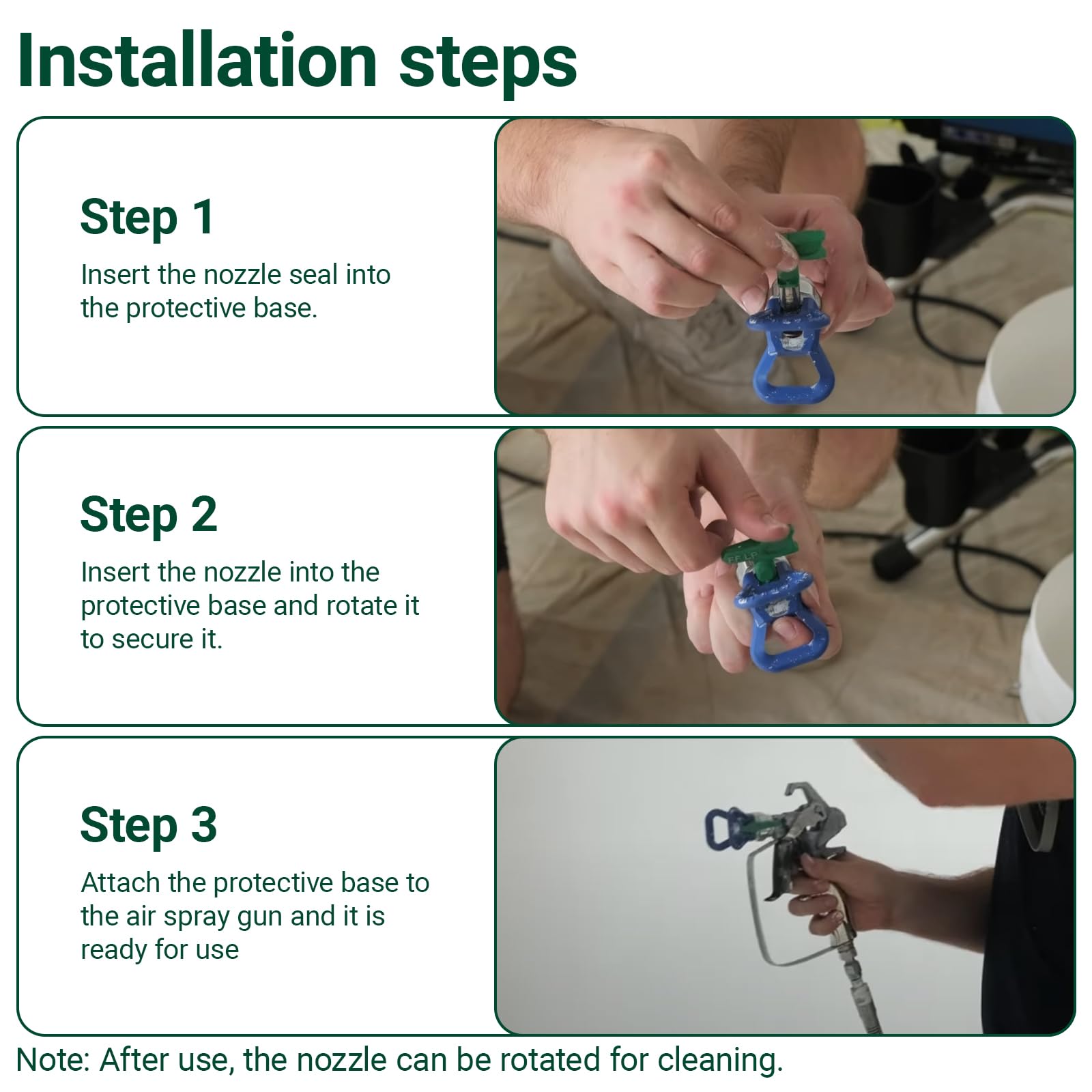 Aitruman 310 tip installation guide shows simple setup