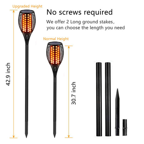 Aityvert solar torches install easily with no wiring for quick yard lighting.