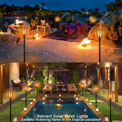 Aityvert two-pack solar torches provide twin lighting for larger setups.