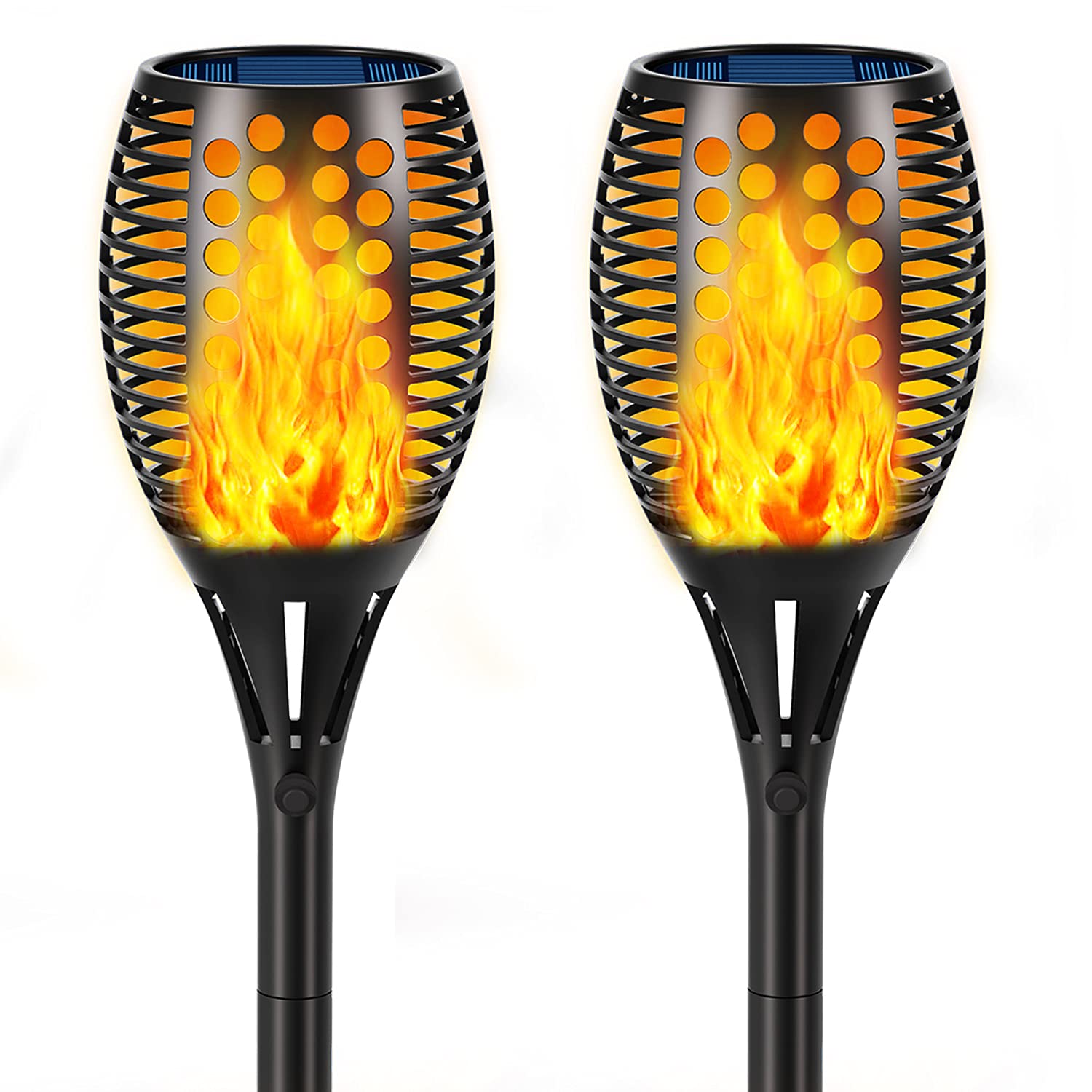 Aityvert upgraded solar torch lights with flickering flame for romantic garden ambiance.