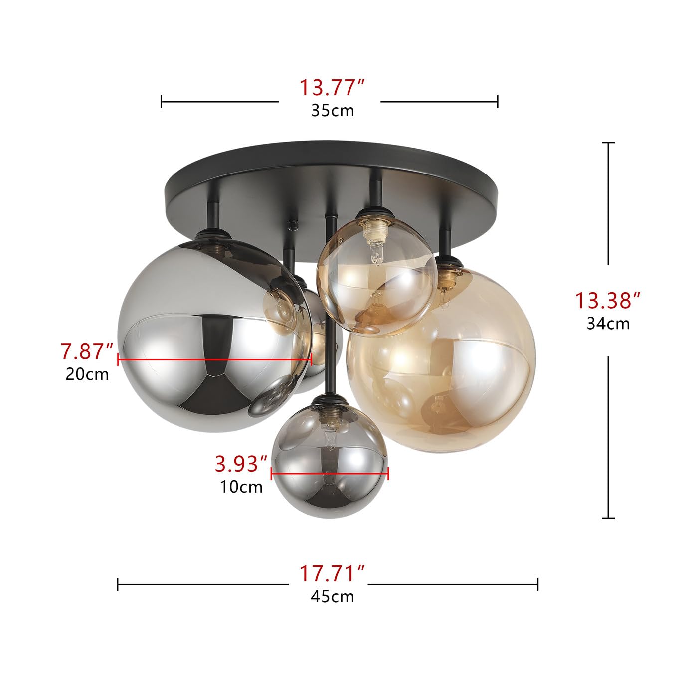 Aiwen 17-71 inch diameter ceiling light framed above a living space
