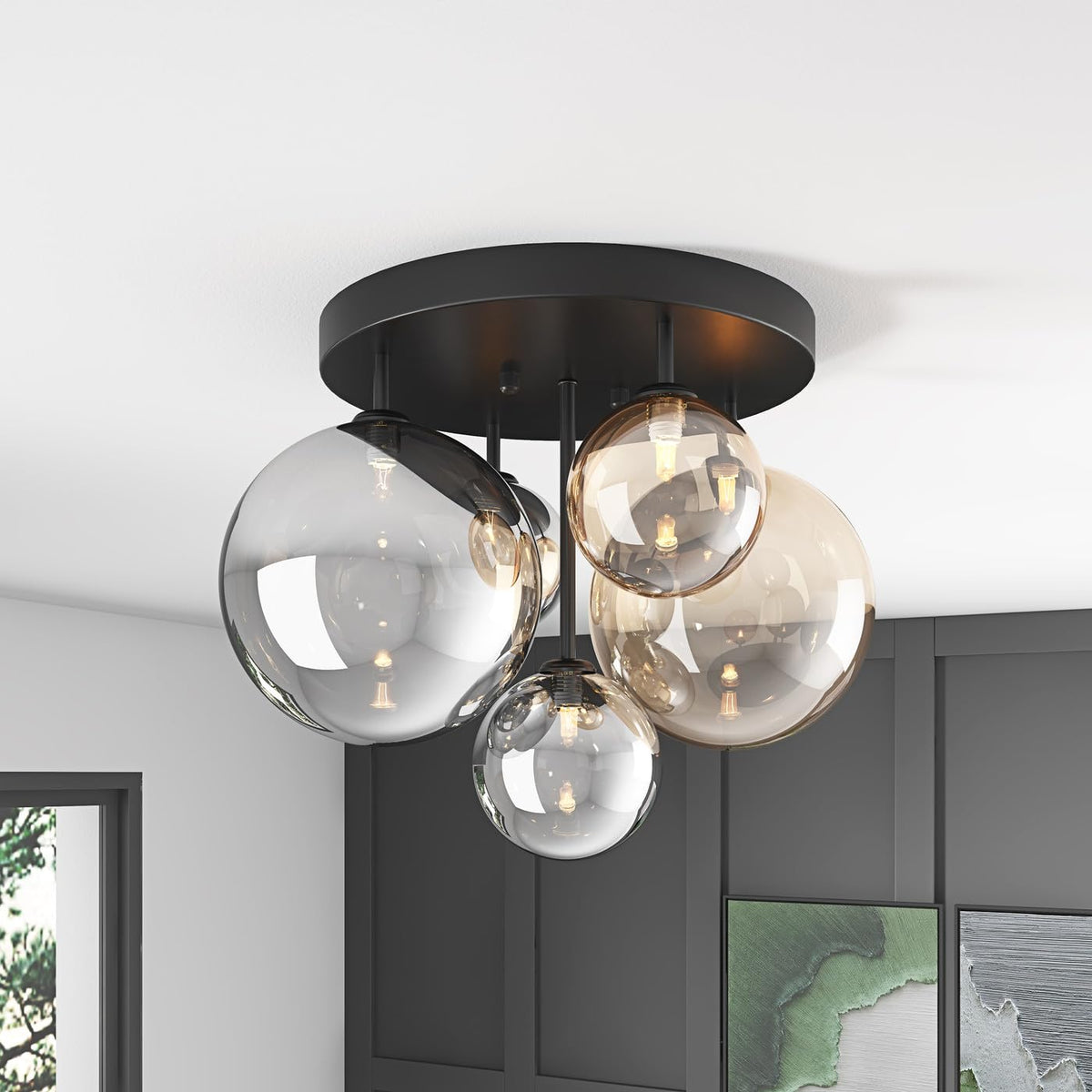 Aiwen 5 light sputnik globe shade assembly delivering stylish ambient lighting