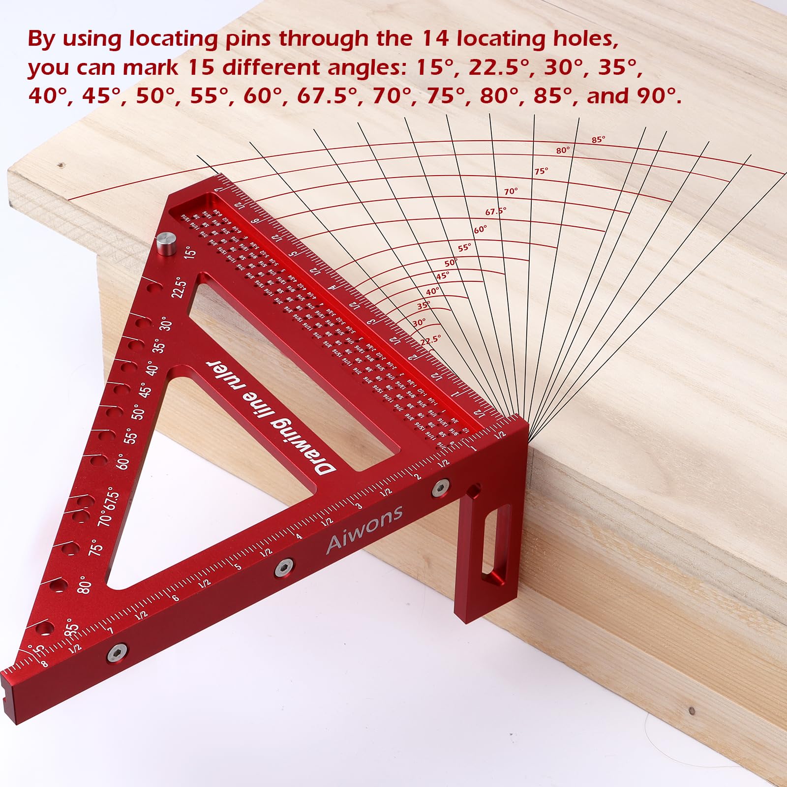 AIWONS miter triangle setup view for accurate corner joins