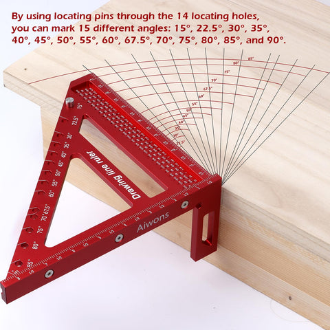 AIWONS miter triangle setup view for accurate corner joins