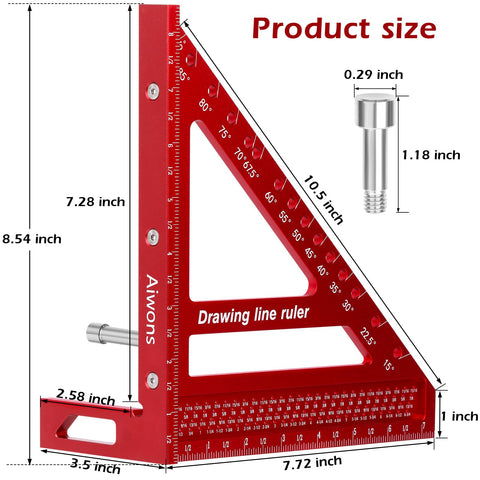 AIWONS angle scale close-up showing 5-degree increments for quick marking