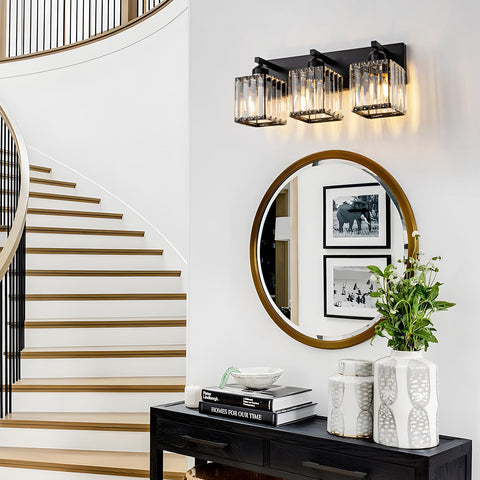 Aixialin black vanity light suitable for bathrooms, bedrooms, and hallways.