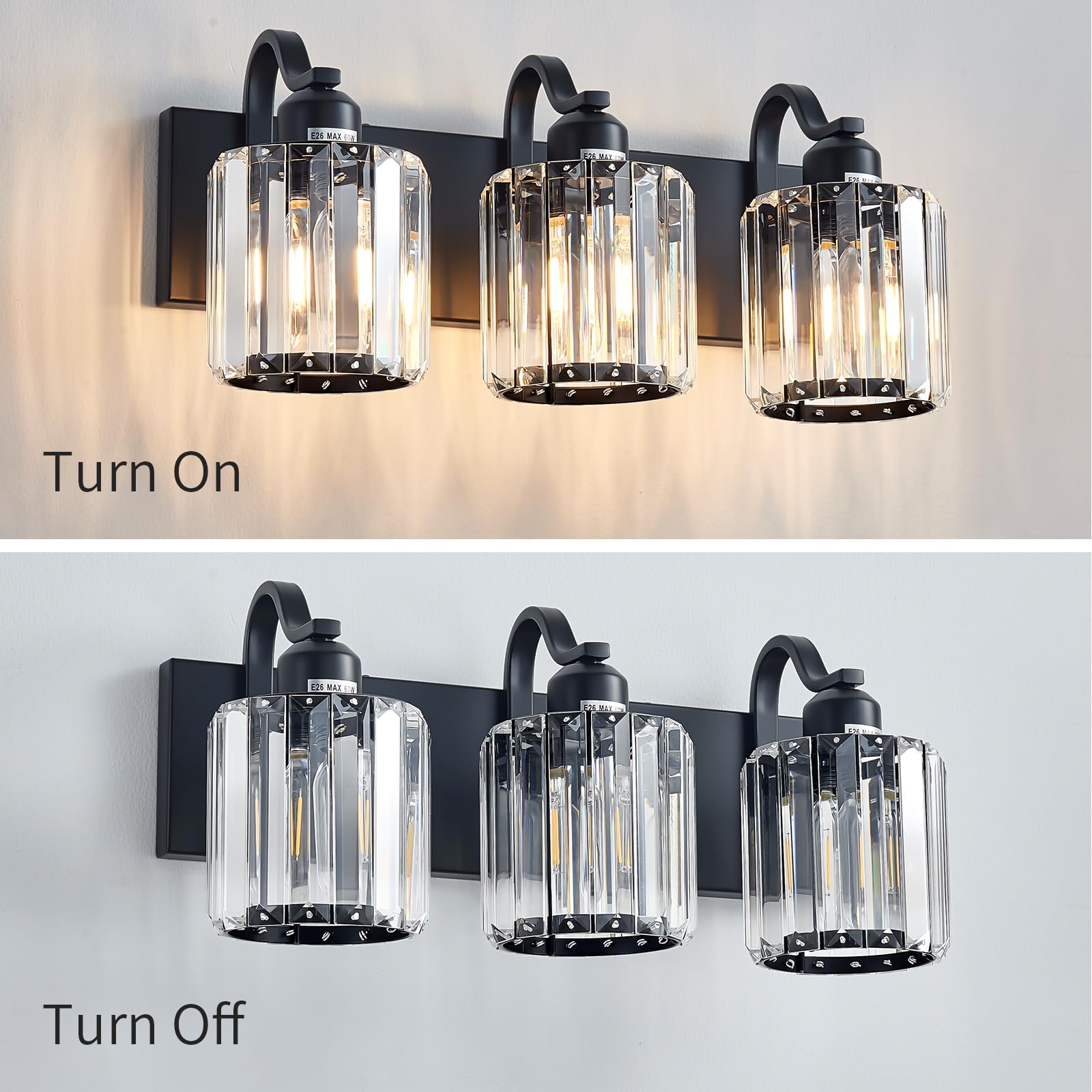 Aixialin vanity light dimensions help with wall mounting planning.