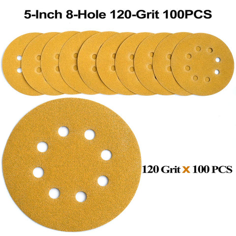 Aiyard 5-inch 8-hole disc installed in dust-collection system during woodworking