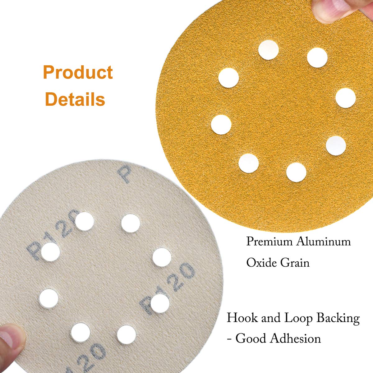 Aiyard 5-inch discs ready for random orbit sanding on plastics and painted surfaces