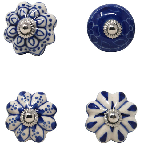 Ajuny blue ceramic knob glaze texture adds refined tactile feel