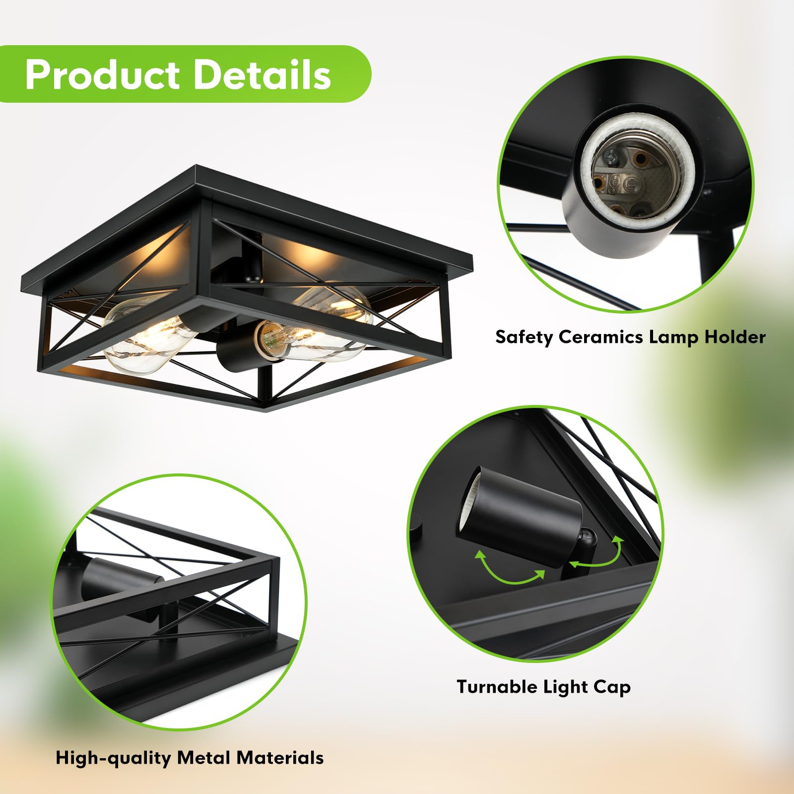 AKAARI 10-inch ceiling light adds versatile brightness to bedroom or hallway.