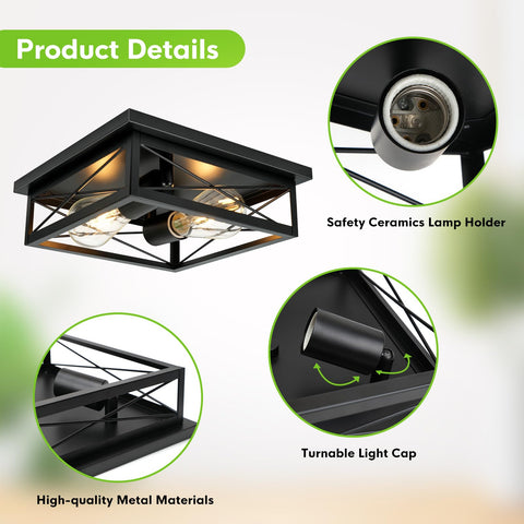 AKAARI 10-inch ceiling light adds versatile brightness to bedroom or hallway.