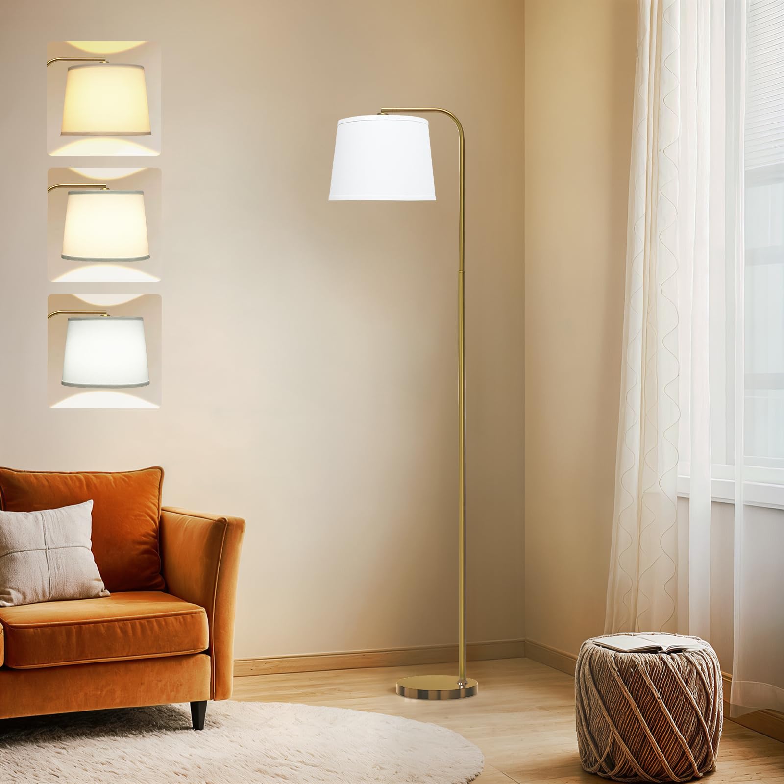 AKASUKI floor lamp with sturdy base for stable living room lighting