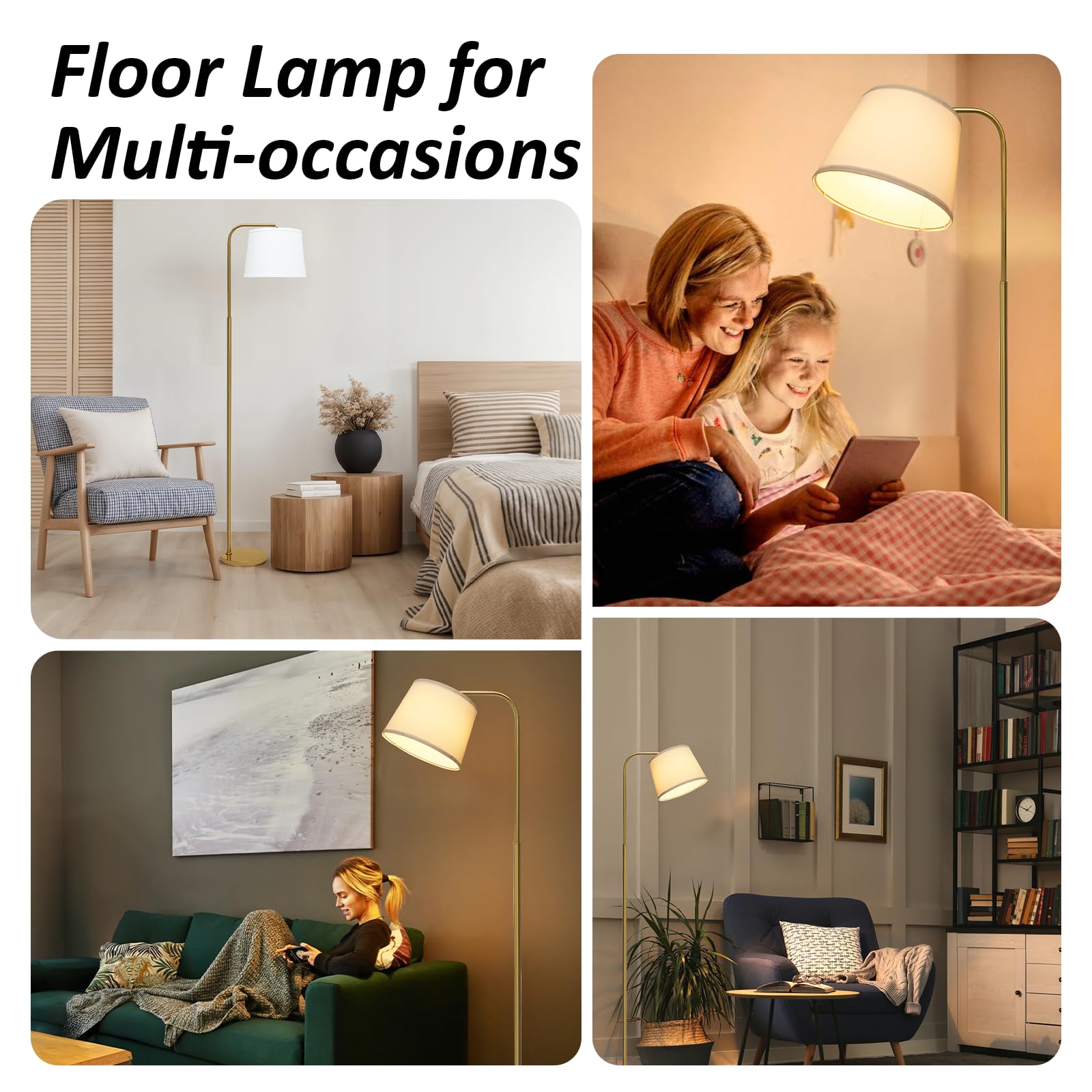 AKASUKI floor lamp with foot switch for hands-free control