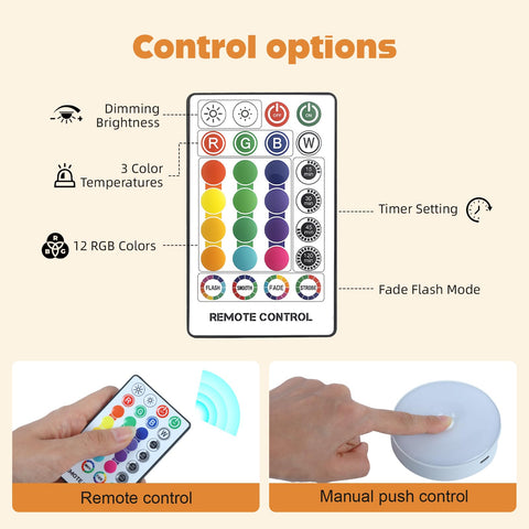Akavivo puck light with remote control for easy adjustments