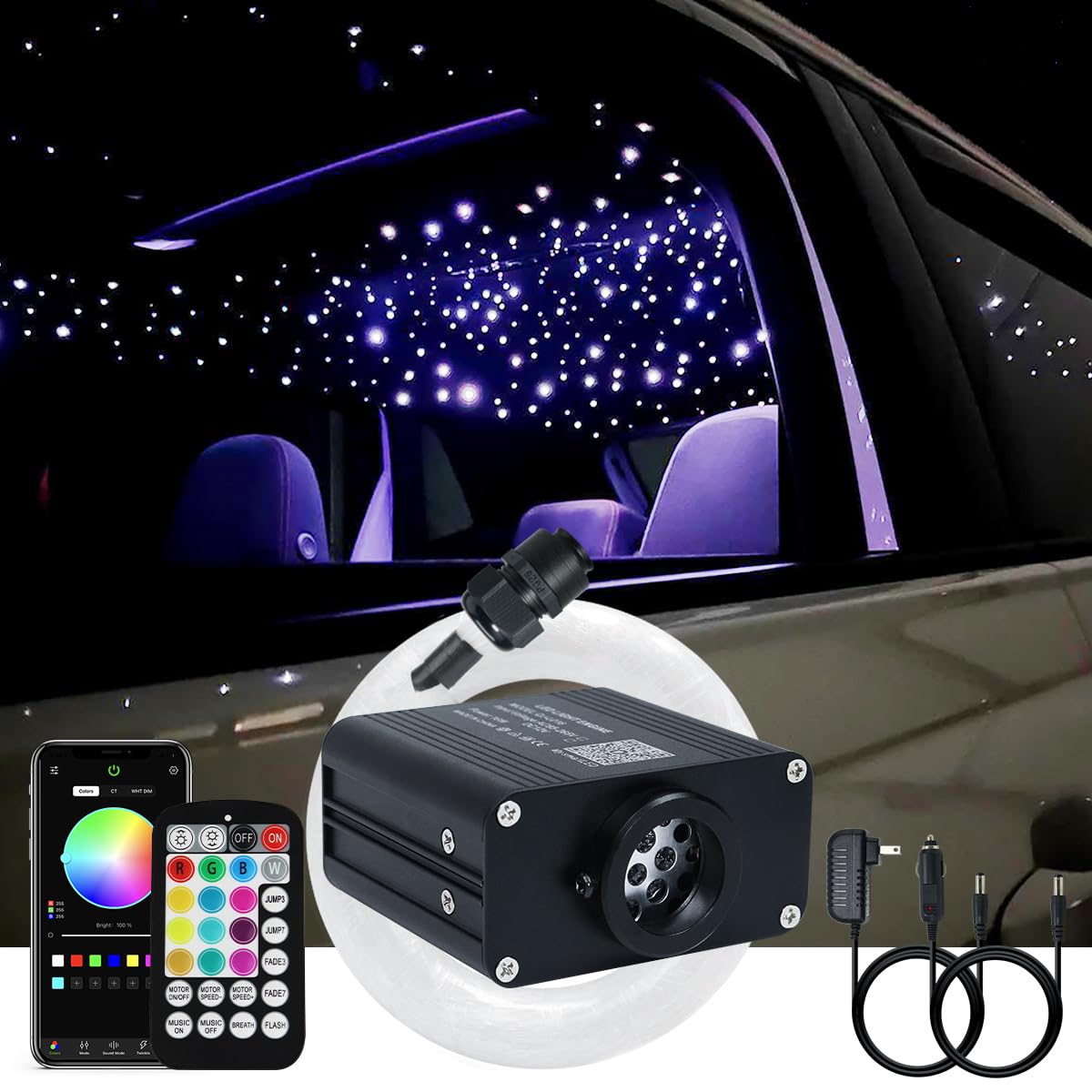 AKEPO small-size twinkle fiber optic light kit for car ceiling star sky