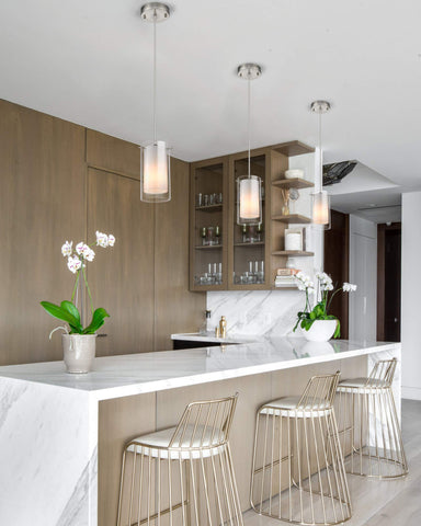 AKEZON pendant with inner frosted shade softening glow for dining ambience