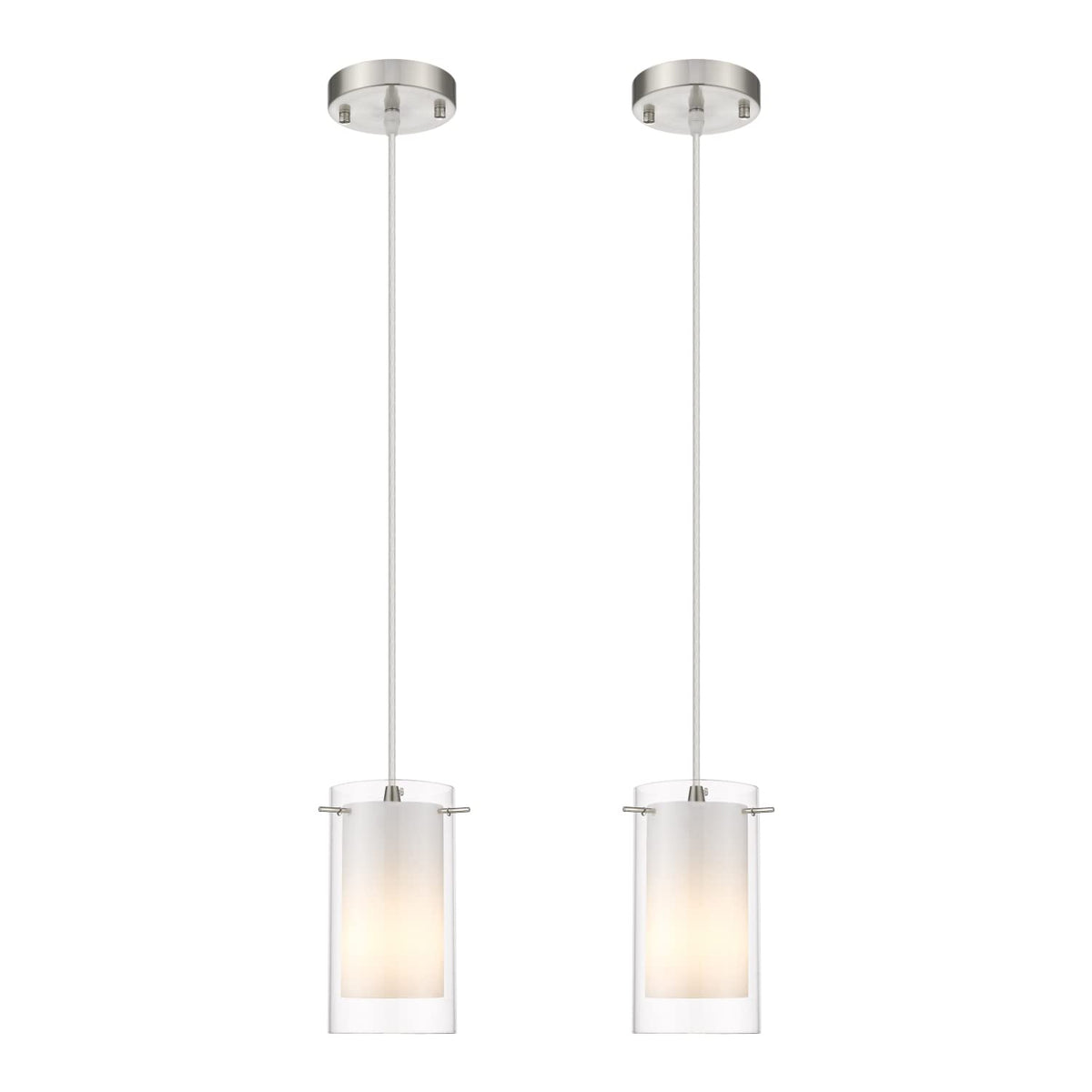 AKEZON pendant with outer clear shade for warm kitchen lighting
