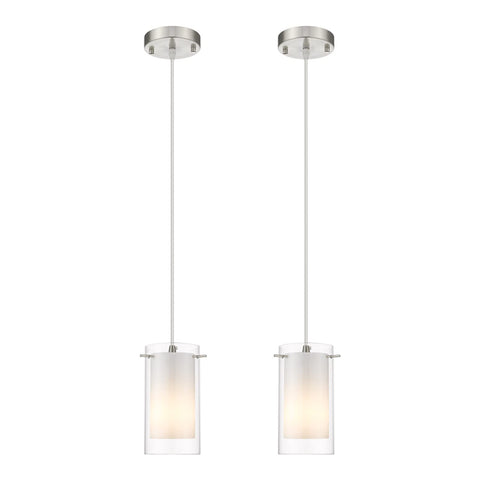 AKEZON pendant with outer clear shade for warm kitchen lighting