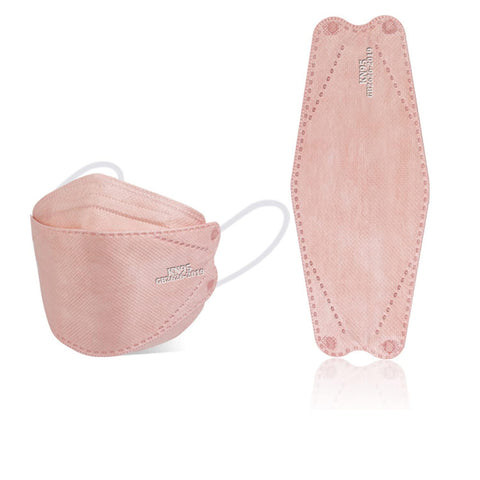 akgk KN95 mask 3D-fit blush pink demonstrates comfortable contour