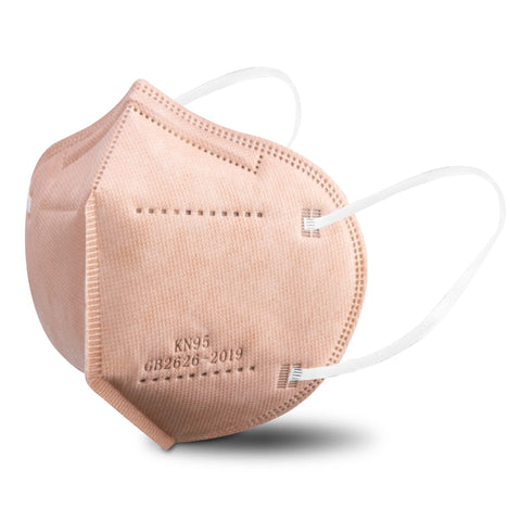 akgk KN95 pink mask packaging view showing all-season protection