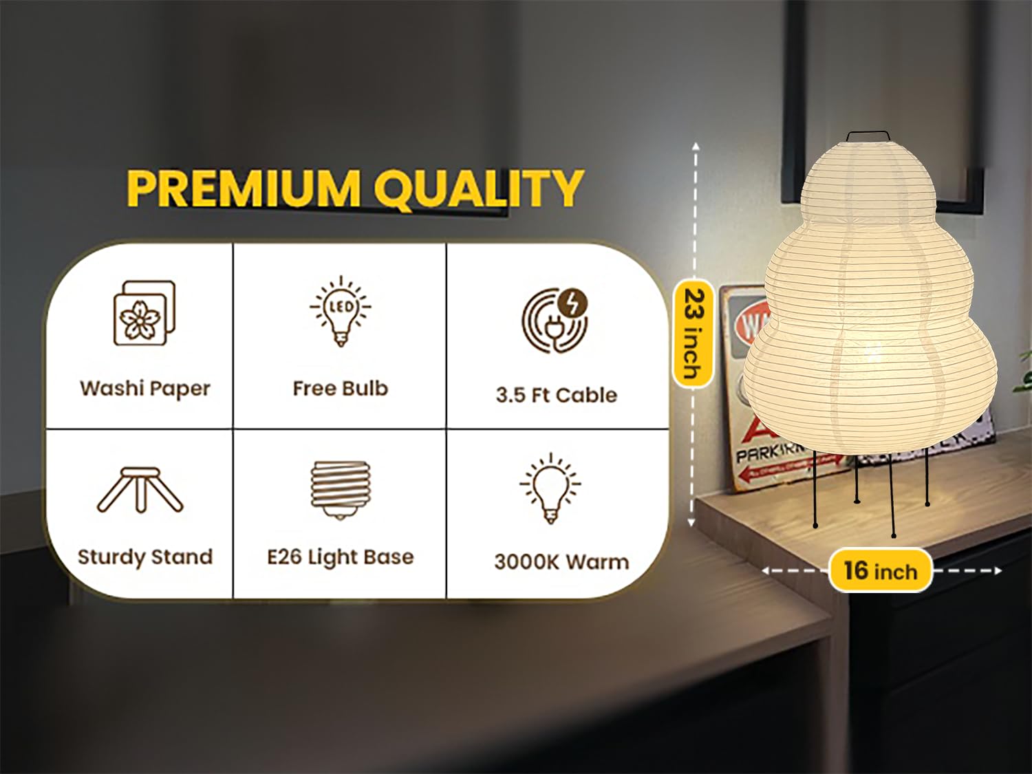 Akia Collection dimmable 3000K lamp for adjustable mood