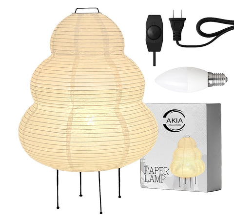 Akia Collection Japanese rice paper lamp Noguchi floor lamp with warm glow