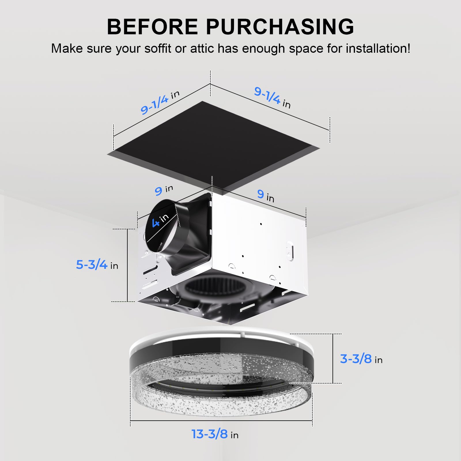 Akicon ceiling-mount installation simplifies setup without attic access.