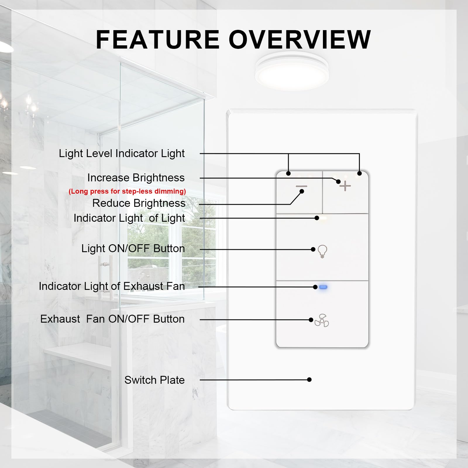 Akicon flicker-free dimming delivers smooth brightness changes for comfortable use.