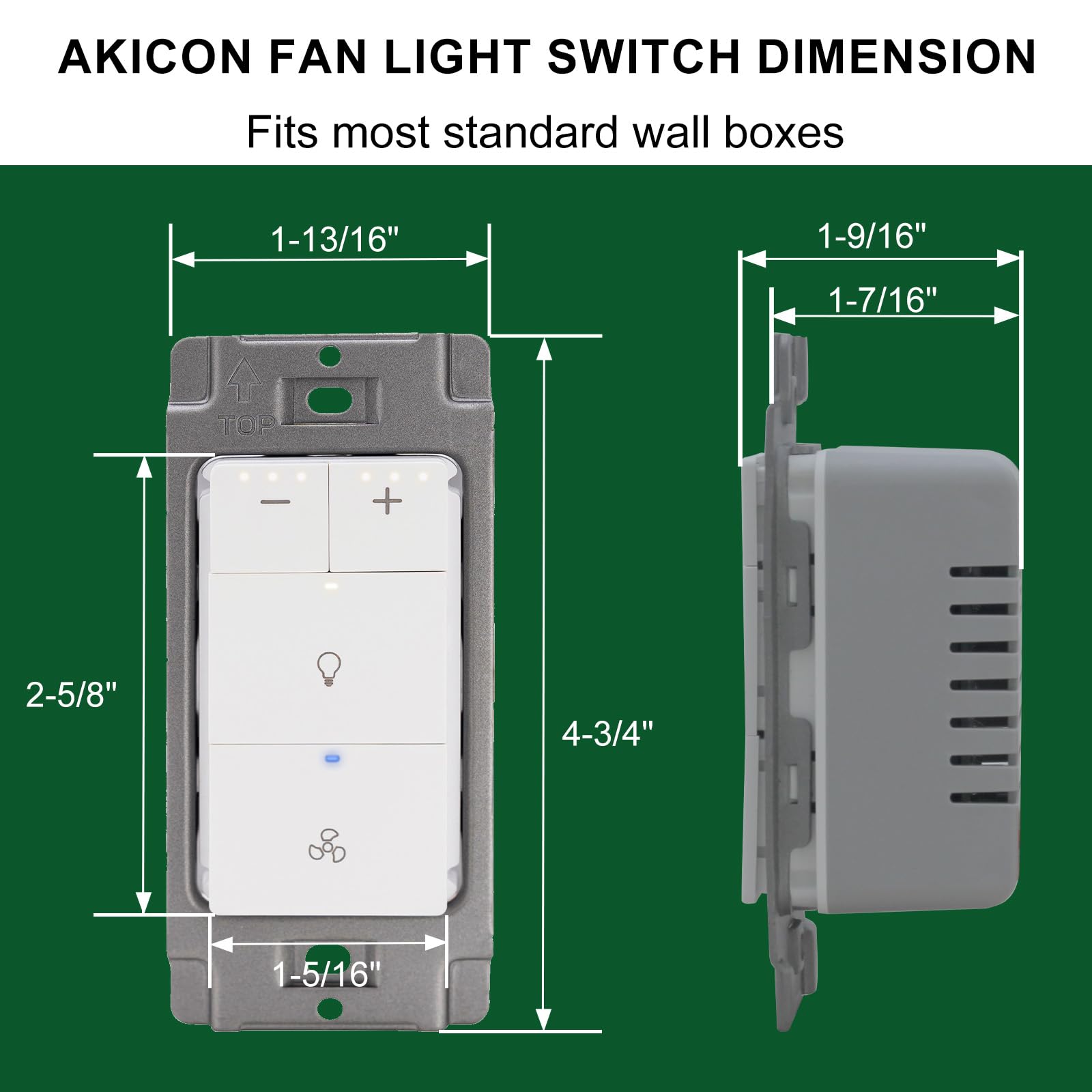 Akicon LED mode toggle switches to brighter lighting when needed.