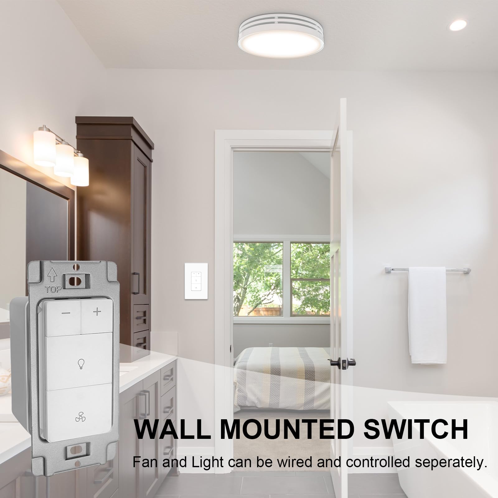 Akicon white wall plate blends with modern interiors.