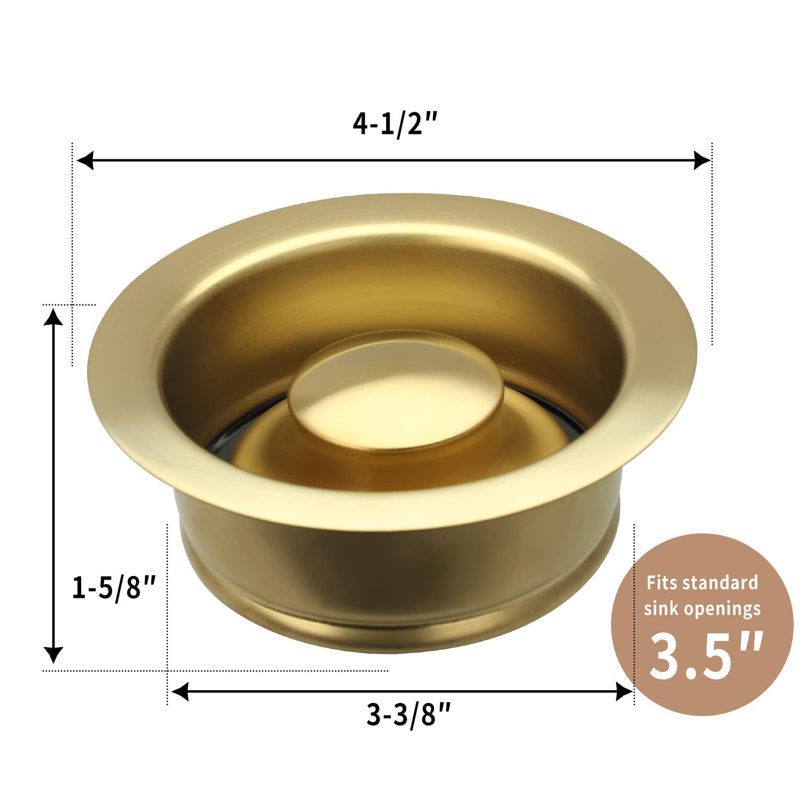 Akicon 3-1/2 inch drain hole compatibility ensures standard fit.