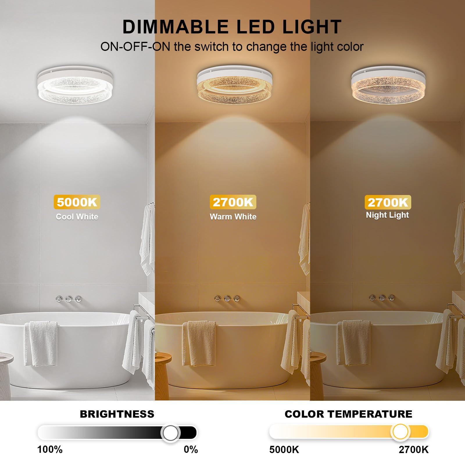 Akicon LED color options provide mood-adjusting illumination.
