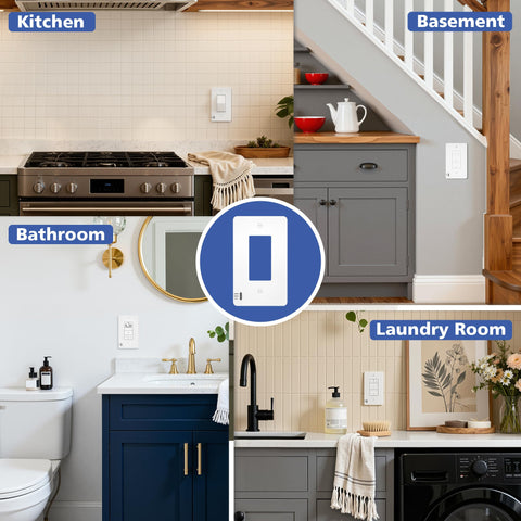 Akicon light switch cover white plate adds subtle illumination to bathrooms and hallways